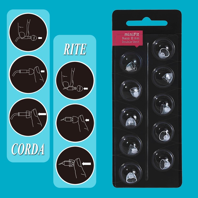Cúpulas para audífonos Oticon MiniFit de doble ventilación, 3 paquetes