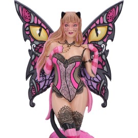 Nemesis Now Cheshire Cat Figurine - Wonderland Fairy 24cm, Resin, Pink, Alice in Wonderland Themed Fairy Ornament, Cheshire Cat Fantasy Fairy, Cast in the Finest Resin, Expertly Hand-Painted