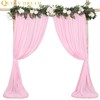 Sheer Curtain Drapes 10ft x 8ft Pink Chiffon Fabric Backdrop