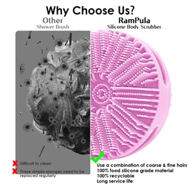RamPula Silikon-Körperschrubber für Herren, für den Einsatz in der Dusche, Silikon-Luffa-Duschschrubber für Herren, Badeschrubber, Körperwäsche, Peeling, seidig glatte Hautlösung für Männer, Frauen