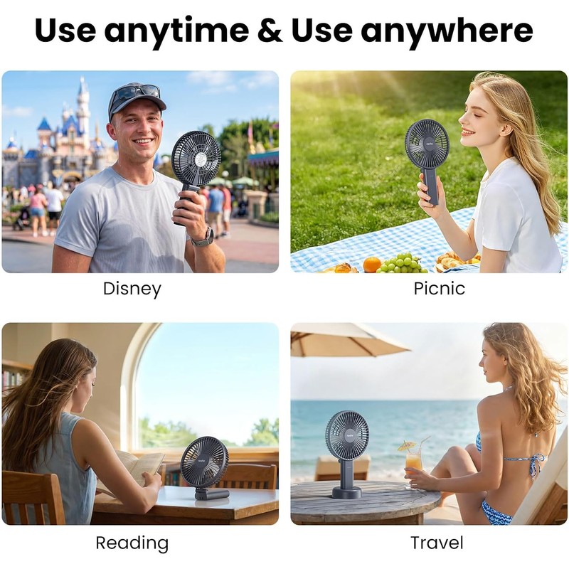 HandFan 6 Inch Handheld Fan with 4000mAh Battery 6 Speed