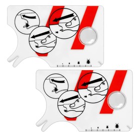 Fc'Noqgn 2 Pack Tick Cards for Humans with Magnifying Glass, Quickly and Gently Remove Ticks from Pets or People