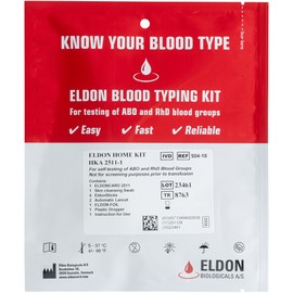 Eldoncard INC Blood Type Test (Complete KIT) - Find Out if You are A, B, O, AB & RH- Results in Minutes - Air Sealed Envelope, Safety Lancet, Micropipette, Cleansing Swab - 1 Pack