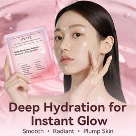 realori Salmon DNA PDRN Collagen Face Mask – Korean Face Mask for Glass Skin – Collagen Face Masks Skincare Overnight Hydrogel – Firming, Hydrating Face Masks, Pink Collagen Mask 4-Pack