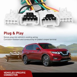 Nilight 4 Pin Trailer Wiring Harness Kit 56033 Custom for 2008 2009 2010 2011 2012 2013 2014 2015 2016 2017 2018 2019 2020 Nissan Rogue 2007-2013 Infiniti G25 Q60 G35 G37 Sedan Tow Hitch Harness