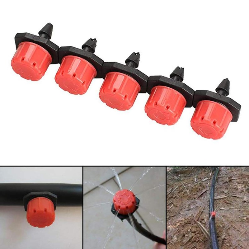 300Pcs Adjustable Irrigation Drippers, 1/4inch 8 Hole Micro Flow Drip