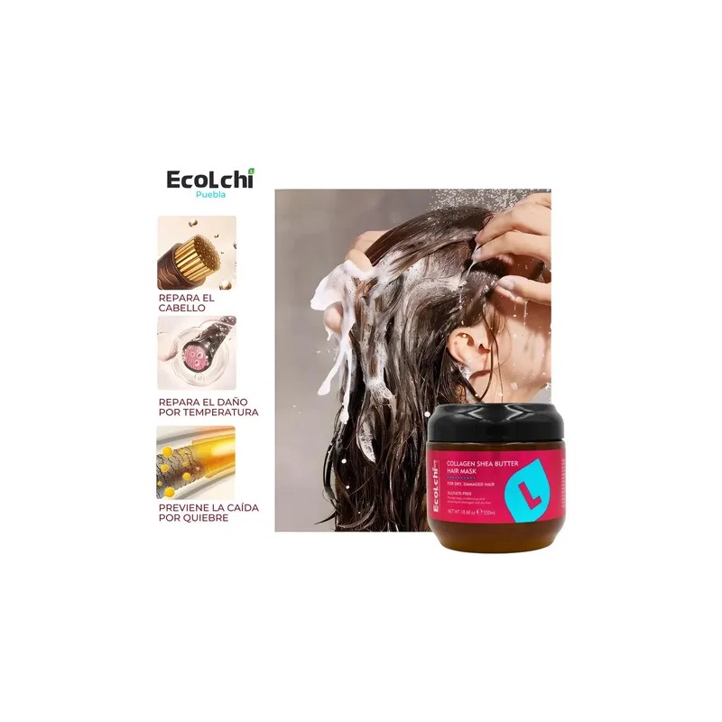 Mascarilla Ecolchi Karite Cabello Dañado Seco Suaviza Repara