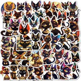 Cat Sticker Set 50 Pieces Cute Decoration for Car Laptop Skateboard Bicycle Moped Motorcycle Bicycle Computer Suitable for Adults Children