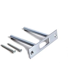 Door Reinforcement | Deadbolt Strike Plate Reinforcer | Anti Kick Door | Two Post Strike Plate | TUFF STRIKE | Satin Nickel