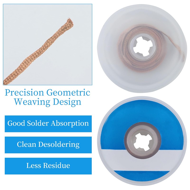 Desoldering Wire, No-Clean Desoldering Braid Desoldering Wick for Removing Solder