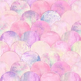 Danmyho Luxury Fish Scale Self Adhesive Wallpaper Pink Waves Peel and Stick Wallpaper Removable Contact Paper for Living Room/Bedroom/Bathroom 17.7"x118"