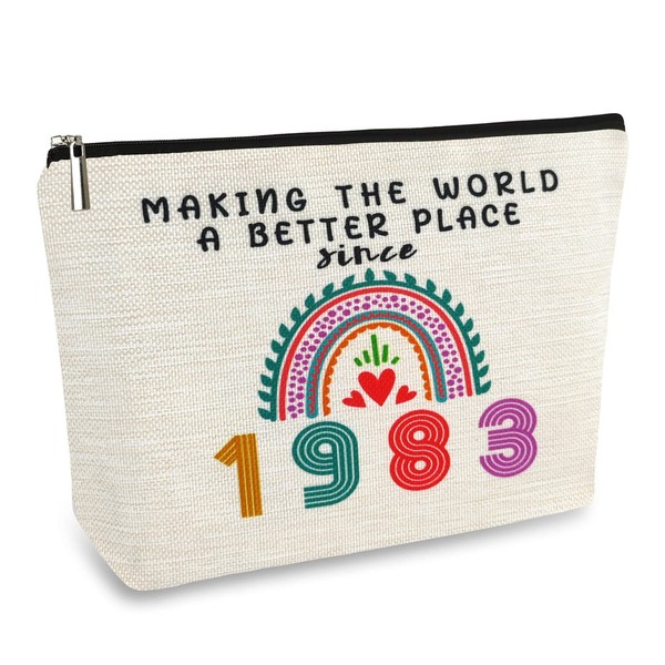 41th Birthday Gifts for Women, Funny 41 Year Old Decorations Makeup Bags, Anniversary 1983 Gift for Her Ideas, Small Cosmetic Travel Bag for Mom, Wife, Sister, Best Friends, Mothers Day, Christmas