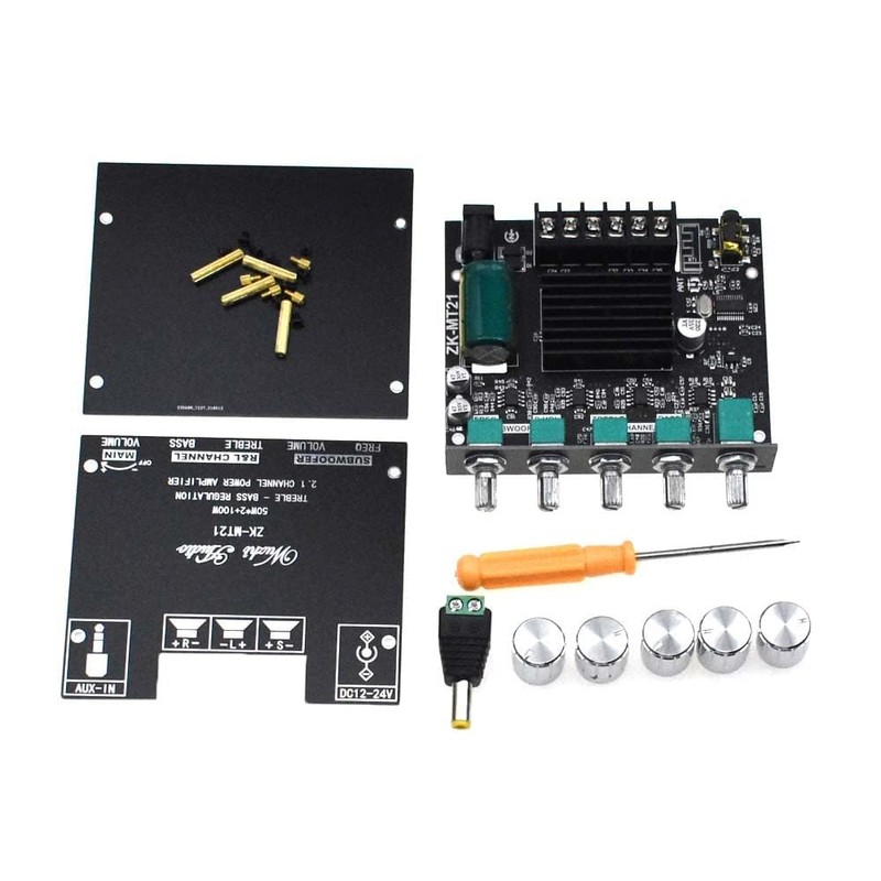 2PCS ZK-MT21 50W+50W+100W 12V-24V AUX Input Audio Power Amplifier