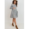HELLO MIZ Women's Maternity Sweater Knit Dress with Pocket (Heather