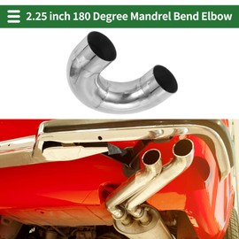 Motoforti 57mm/2.25" OD 180 Degree U-Bend Tube T304 Stainless Steel Mandrel Exhaust Pipe DIY Custom Car Modified Exhaust Pipe Tubing Piping 100mm/3.94" Length Silver Tone