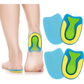 2 Pares Taloneras de gel para Mujer y Hombre, Plantillas Taloneras de Gel Ortopédicas, Soporte para Espolón Calcáneo, Fascitis Plantar, Dolor de Talón, Amortiguación Deportiva, Cómodas (S)
