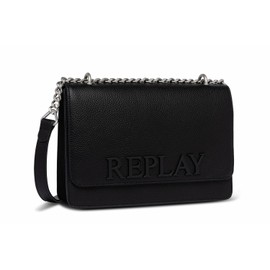 Replay Women's Small Faux Leather Shoulder Bag, Black 098