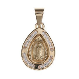 Doble O Joyerías - Medalla Gota Virgen de Guadalupe en Oro Amarillo 14K. Mide 2.1x.8x.2 cm Pesa .9gr.