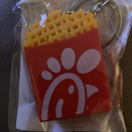 Chick Fil A waffles French Fried  Keychain