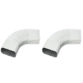 AMERIMAX HOME PRODUCTS 33065 2x3 Galvanized B Elbow, White (Тwo Рack, White)