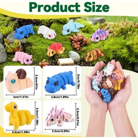 DTYDECLE Pack of 18 Mini 3D Printed Animals, 3D Printed Animals Animal Figures Toy for Children's Birthday Party Gifts