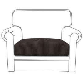 Easy-Going Stretch Chair Cushion Cover Sofa Cushion Furniture Protector Sofa Seat Sofa Slipcover Sofa Cover Soft Flexibility with Elastic Bottom(Chair Cushion, Chocolate)