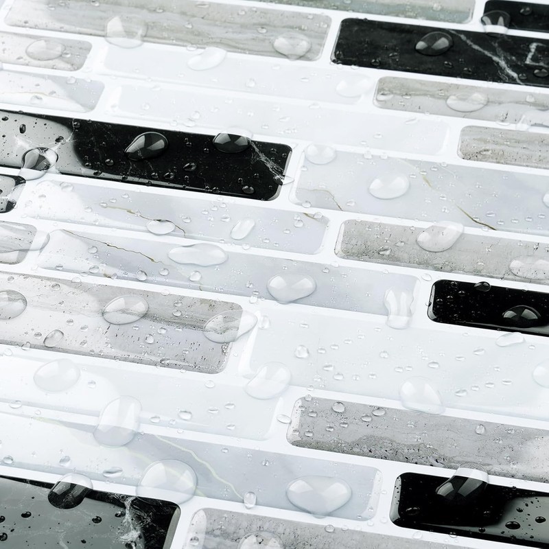 FunStick Marble Peel and Stick Backsplash for Kitchen 12"x12" Removable