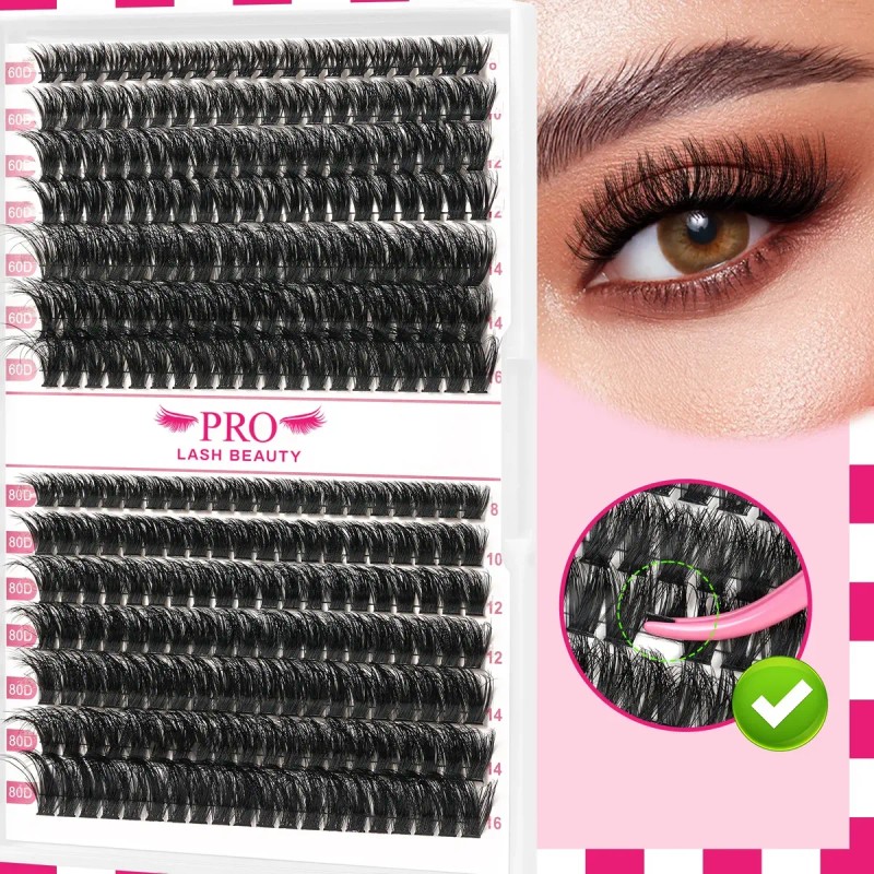 Kit De Extensiones De Pestañas Efecto 3d 40d+60d+80d Mixtas