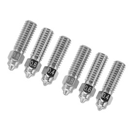 Luocute 6 Pcs Hotend Nozzle, 0.4 0.6 0.8mm Hardened Steel CrZrCu Bimetal Nozzle, Replacement for K1 K1 Maximum 3D Printer