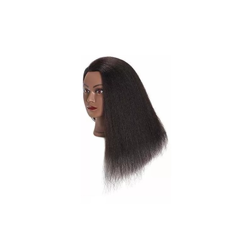 Training Head Maniqui Cabeza Cabello Natural Negro #2 40.6 Cm