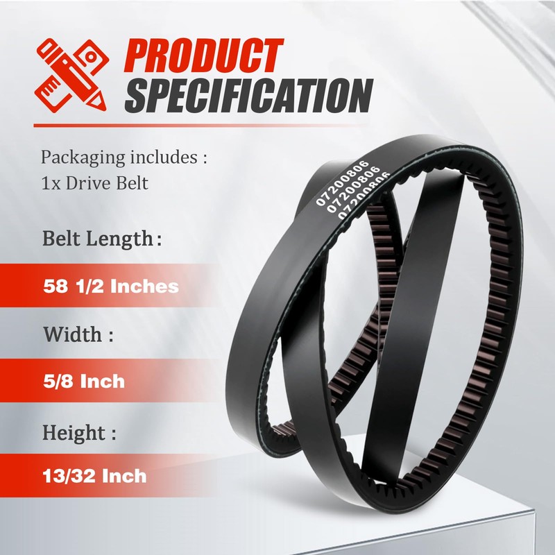 Mower Deck Drive Belt Fit for Ariens Apex 52,Zenith 52