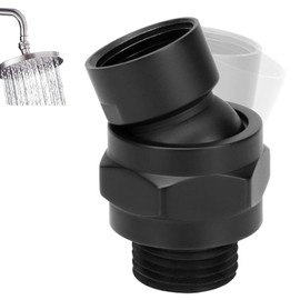 SAHENITEANA Adaptador de bola giratoria para cabezal de ducha – Conector de ducha de latón macizo, articulación de rótula ajustable universal con brazo de ducha (Negro mate)