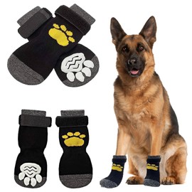 2 Pairs Anti Slip Dog Socks - Protection for Injured Paws, Dog Socks Paws Stop Licking,Soft & Comfortable, Adjustable Straps, Ideal for Indoor & Outdoor Use (M)