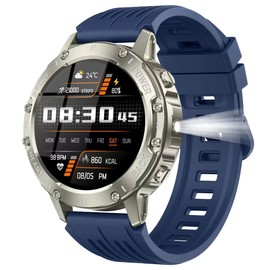 TIMU Smartwatch Herren, 1.45" HD Smart Watch Herren mit Anrufe tätigen/Empfangen, 114+Sportmodi Fitnessuhr mit（Schatzblau）