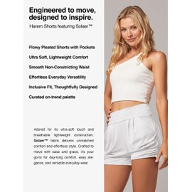Conceited Shorts for Women High Waisted with Pockets - Casual - Comfy - Lounge - Soft - Spandex - Super White - Large - X-Large