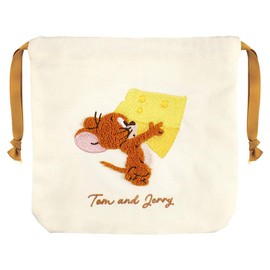 Tees Factory TJ-5544434JR Tom and Jerry Sagara Embroidery Drawstring Pouch JR H7.1 x 7.5 inches (180 x 190 mm)