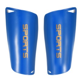 PATIKIL Size M Soccer Shin Pads, 2 Pack PVC Sport Protective Guard for Youth, Blue