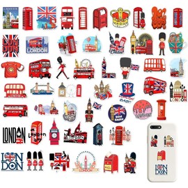 50Pcs London Travel Sticker - Holiday Travel Sticker London England Round Sticker | Motorcycle Bicycle Luggage Laptop Skateboard Sticker Graffiti Patches，Toys