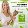AIUHI Natural Teak Slotted Spatula, Ergonomic Long Handle Cook Spatula,