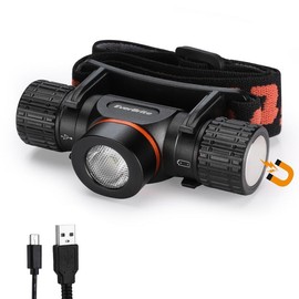 EverBrite #springtok EverBrite Rechargeable Headlamp, 1000 Lumen LED Rechargeable Headlight with 5 Light Modes, Magnetic Base and Adjustable Headstrap,Perfect for Camping, Hiking, Caving, Fishing - Size: Compact size