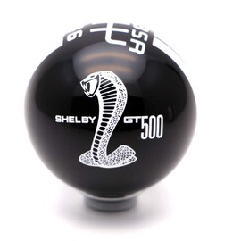 Gear 6 Speed Round Ball Type R S Shifter for Mustang Shelby GT 500 Cobra Manual Gear Shift Knob Trim Selector Red White Black (Black, R on the right)