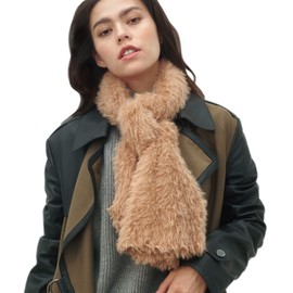 KM CHOICE ONE Scarf: Infinity Scarf, Faux Fur Shawl, Giving Shawl, Scarfs for Women Winter Warm, Shawl Wraps for Women, Gifts for Men, Christmas Gift, Soft & Fluffy Scarf in Gift Box (Camel)