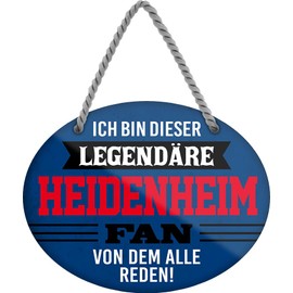 schilderkreis24 Tin Sign Funny Saying Decorative Item Sport Club Gift Idea Men Club Football Fan 18 x 14 cm (Ich bin dieser legendäre Heidenheim Fan)