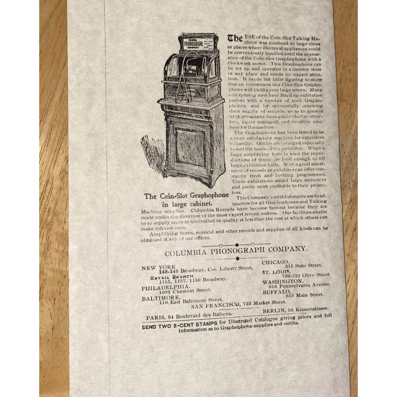 The Machine That Talks Cylinder Phonograph Brochure