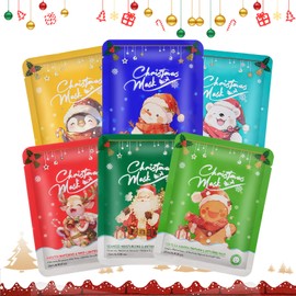 WEILAOK Moisturising Mask, Face, Collagen Mask, Korean Collagen Mask, Advent Calendar Skin Care, Korean Face Mask, Face Mask Set, Christmas Gifts for Women, 6 Pieces