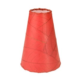 Eangee Home Design Gecko Wall Lamp Red Shade Made of Real Cocoa Leaves 16 Inches x 7 Inches x 24 Inches Height (396 xr)