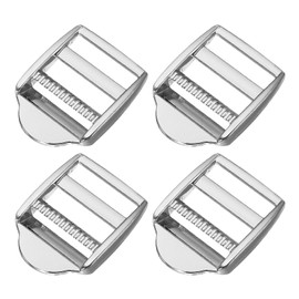 PATIKIL Ladder Lock Buckle Slider 25mm, 4 Pack Zinc Alloy Adjustable Webbing Strap Release Buckles Belt Tri-Glide for Backpack Sewing DIY, Silver