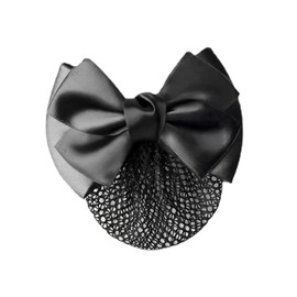 Beauty Player Chignon Net Ribbon, Hair Net, Hair Net, Hair Accessory, Hair Clip, Ribbon, Simple, Work, Office, Present, Ceremonial Occasions, Funerals, Black