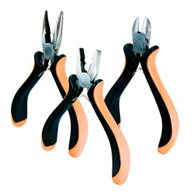 PLIER KING Professional 3-Piece Mini Pliers Set | Long Nose, Lineman & Side Cutter | Great for Crafts, Home, Repairs, Jewery Making | Drop Forged & Heated Treated