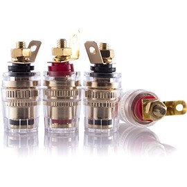 Hifi Lab Pole Terminals 24K Gold-Plated Speaker Terminal Binding Post Banana Socket Audio High-End Connection Terminals Screwable 4X